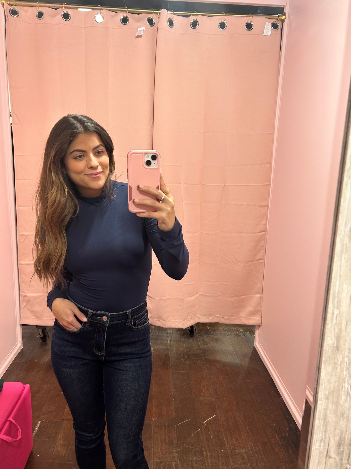 Curvy Butter Stretch Bodysuit Navy