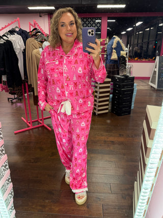 Pinkmas Ruffle Pajama Set