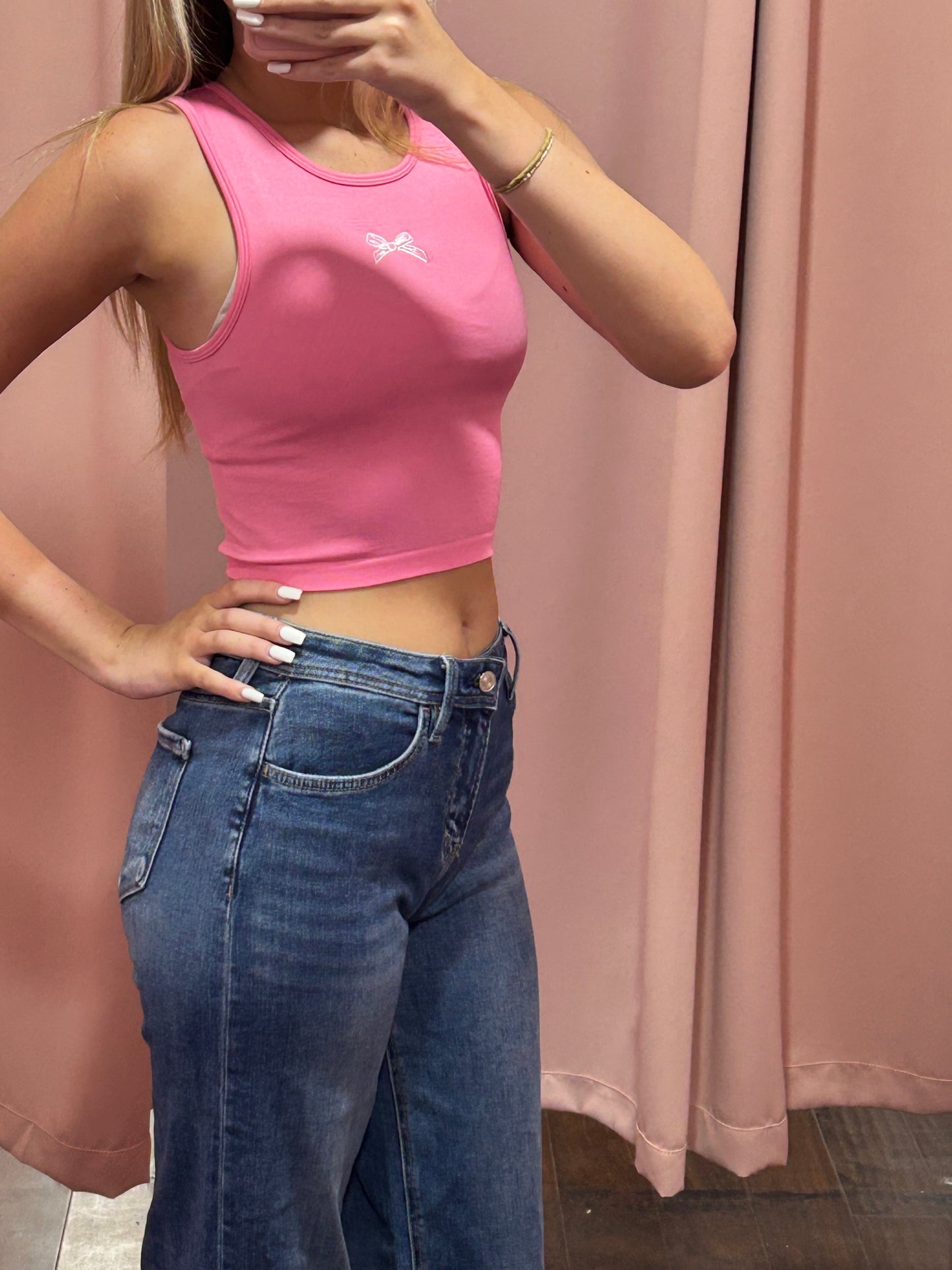 Bow Babe Tank Pink