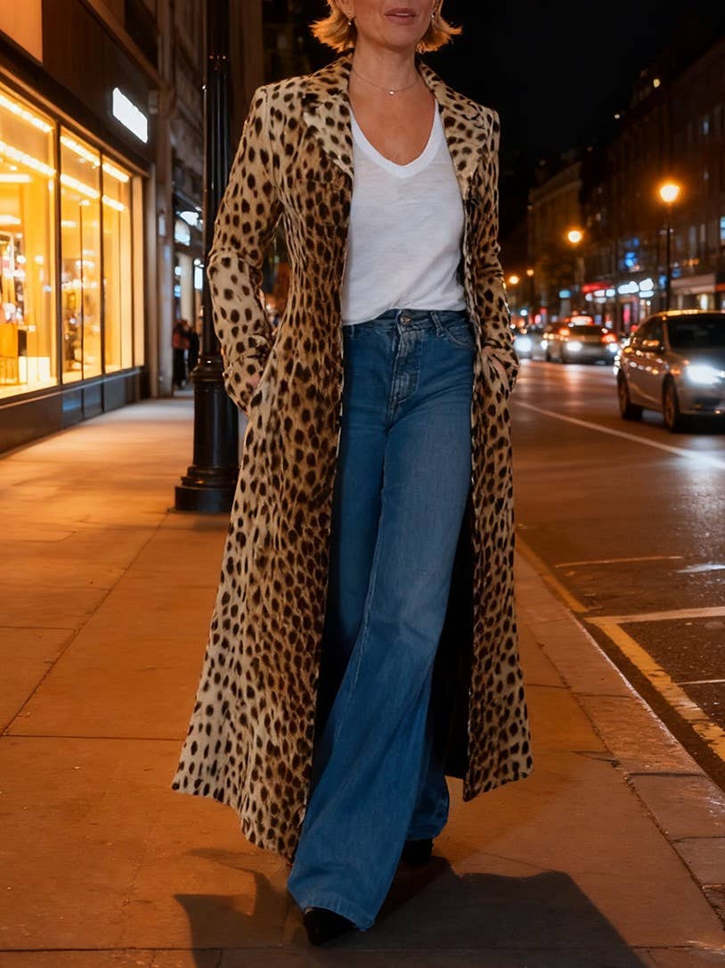 Leopard Long Cardigan Jacket