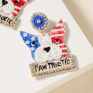 Pawtriotic Beaded Earrings