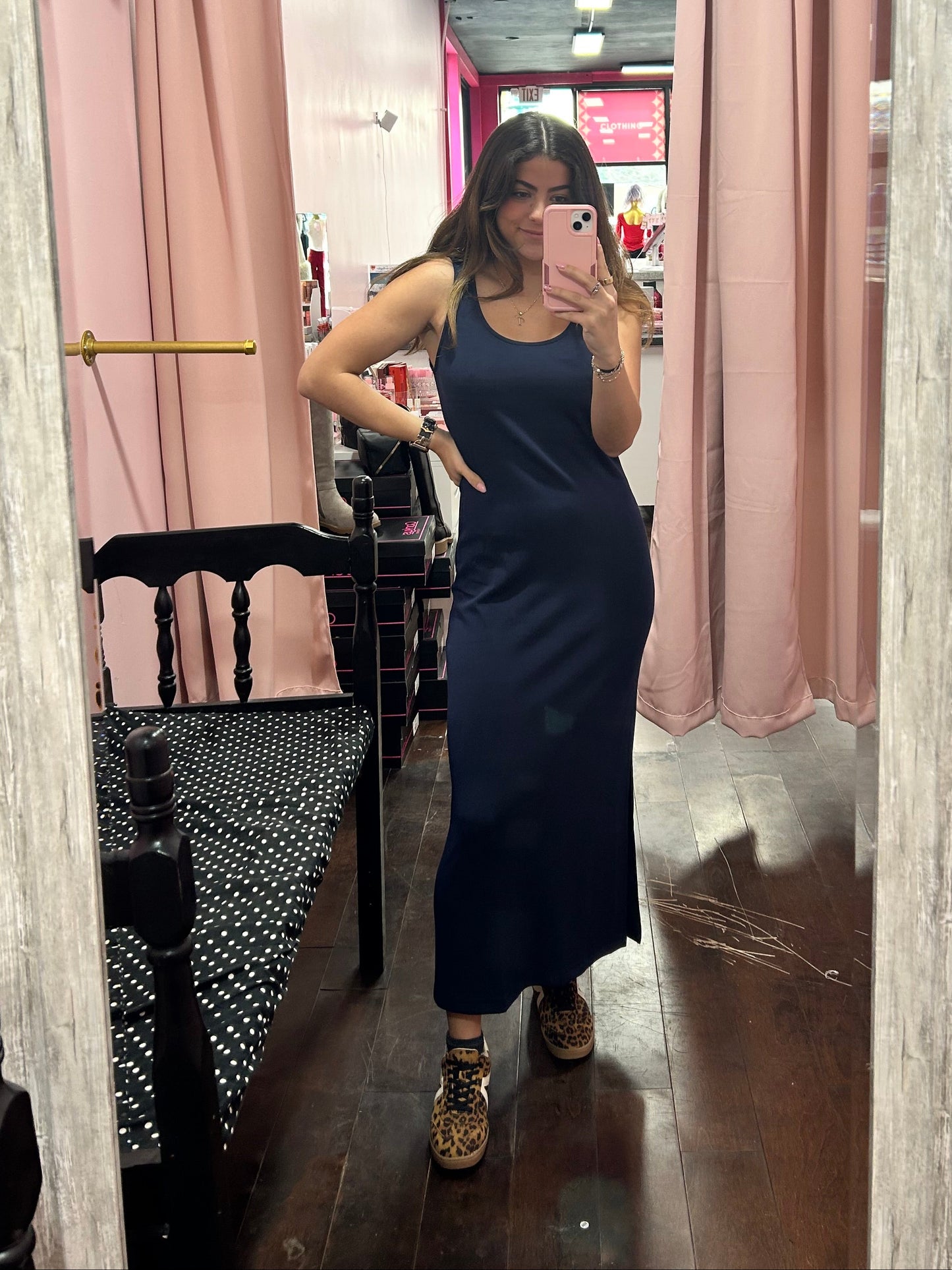 Luxe Tank Maxi Dress Navy