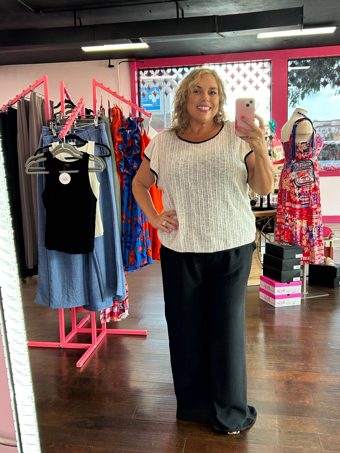 Curvy Smocked Wide Leg Pants