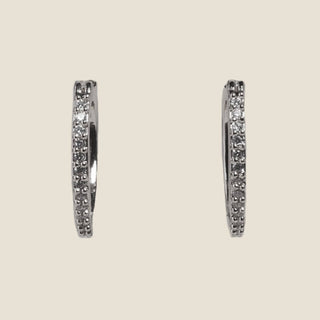 Silver Pave Hoops