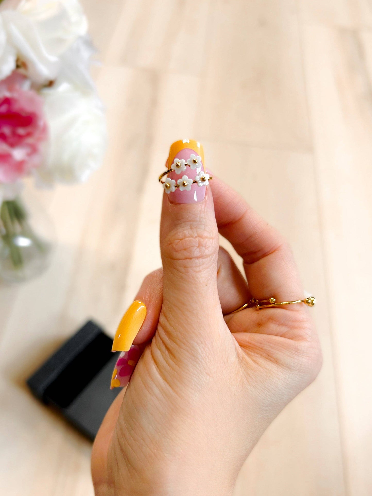 Daisy & Diamond 3 Piece Ring Set