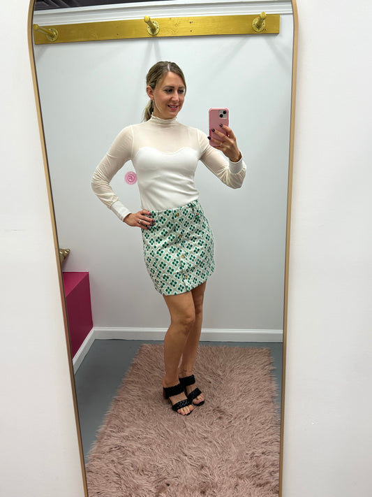Knit Skirt Taupe Green