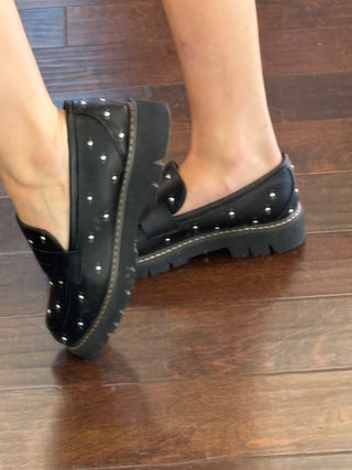 Black Studded Loafer