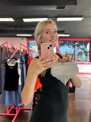 Dripping Sparkle Clutch Black