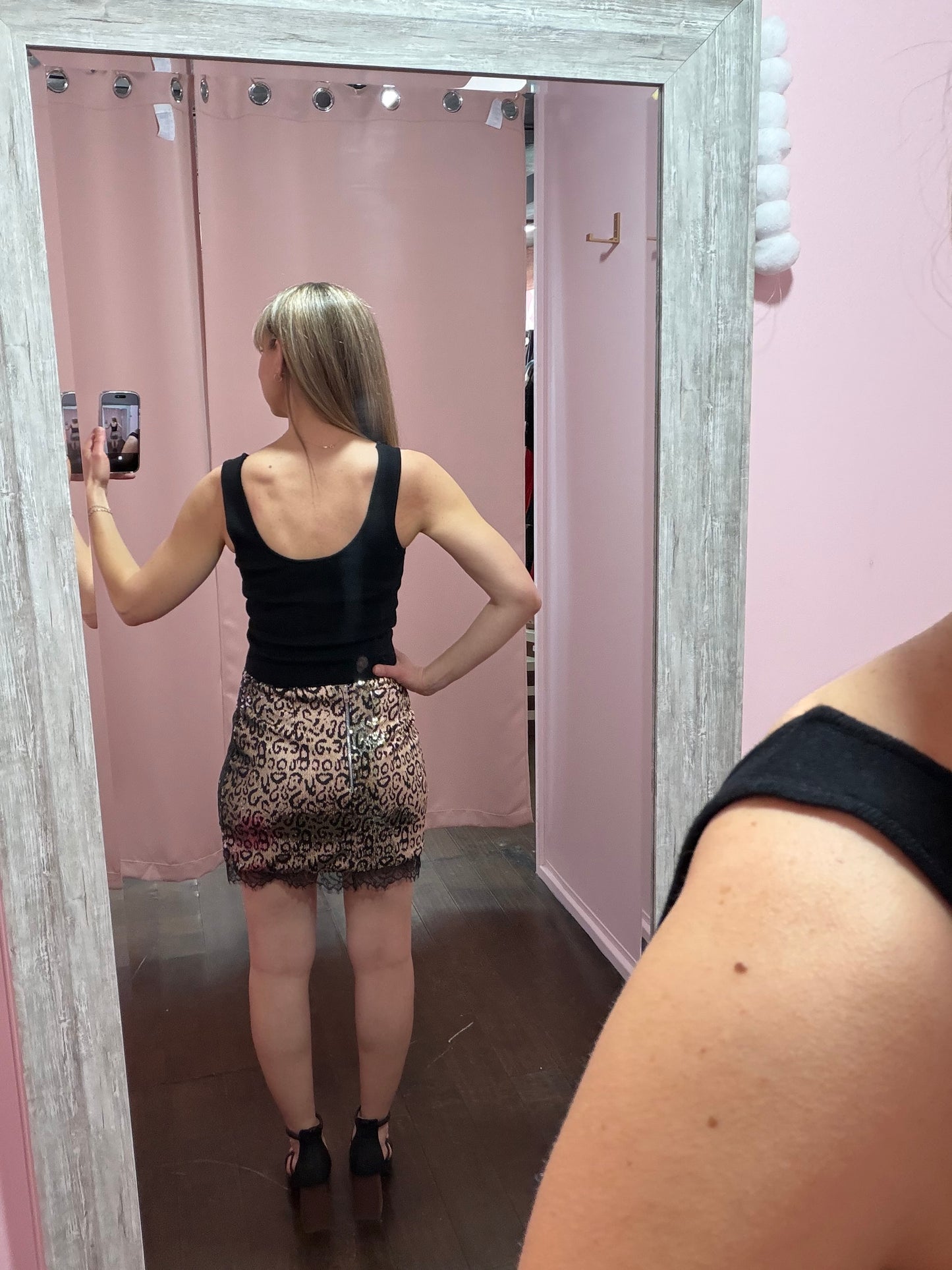 Wild Sequin Lace Mini Skirt