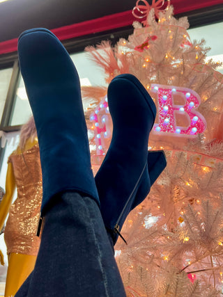 Velvet Bootie Blue