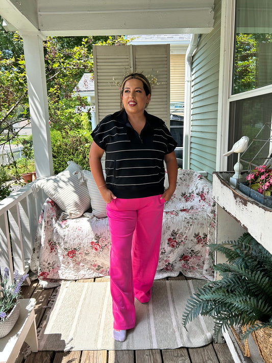 Cozy Wide Leg Pants Pink