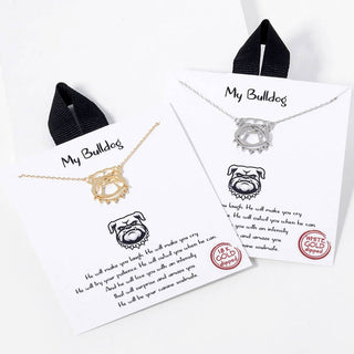 Bulldog Cutout Necklace