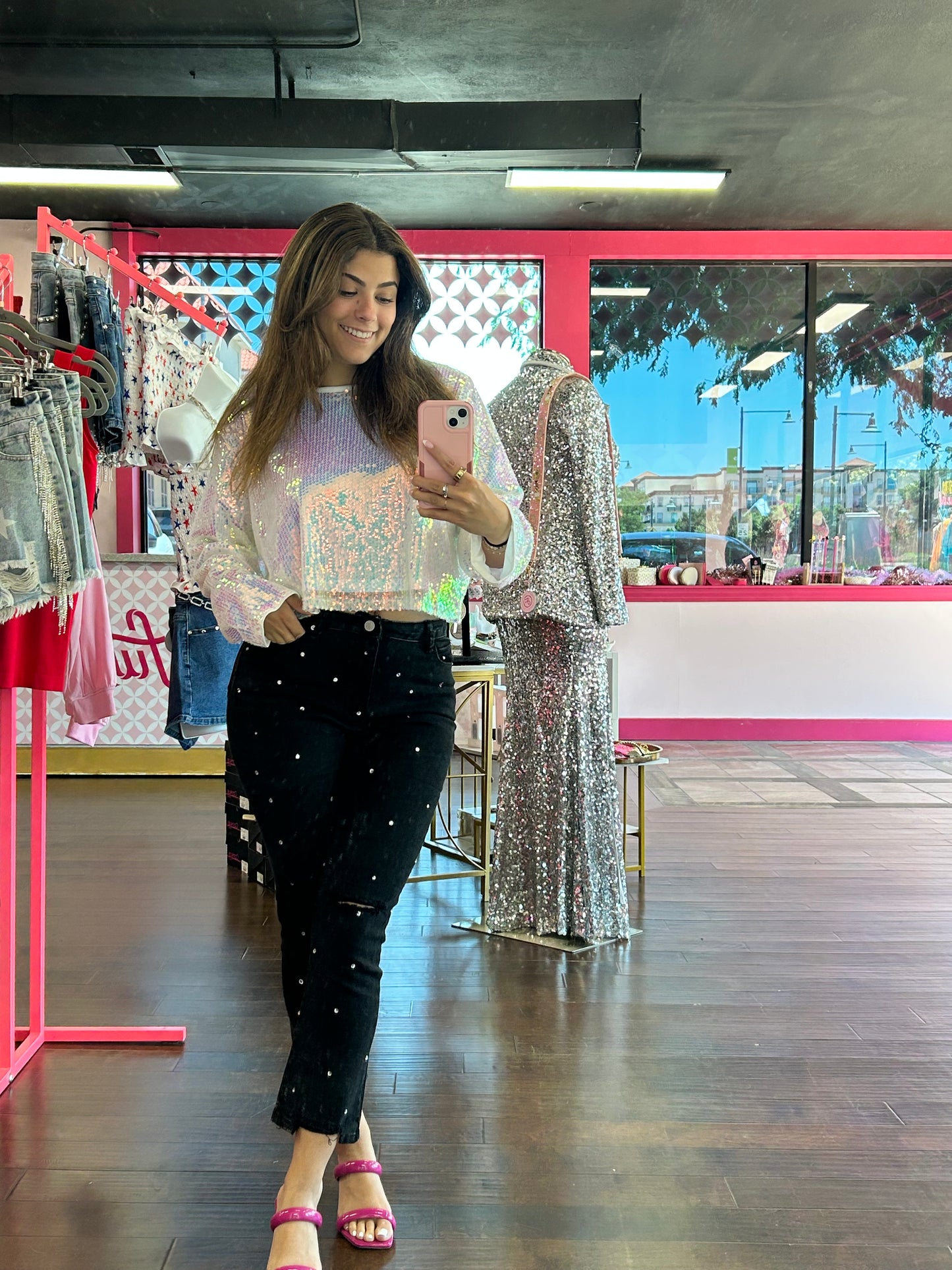 Sequins Long Sleeve Top
