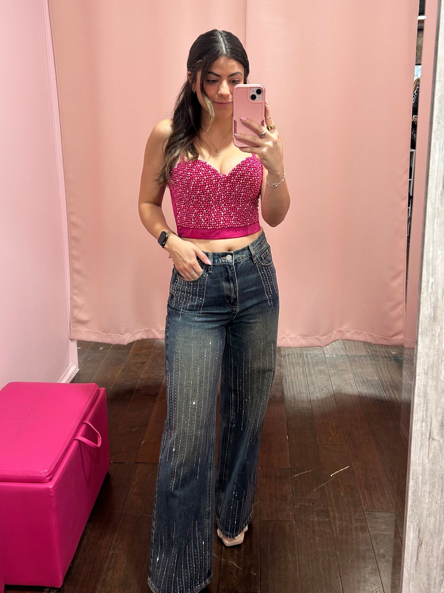 Rhinestone Beaded Bustier