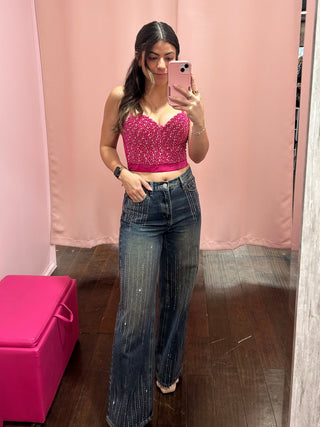 Rhinestone Beaded Bustier