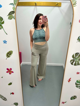 V Waist Soft Pants Stone