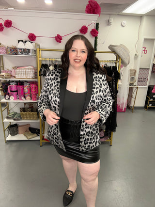 Curvy Animal Print Blazer