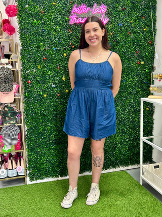 Denim Cut Out Romper