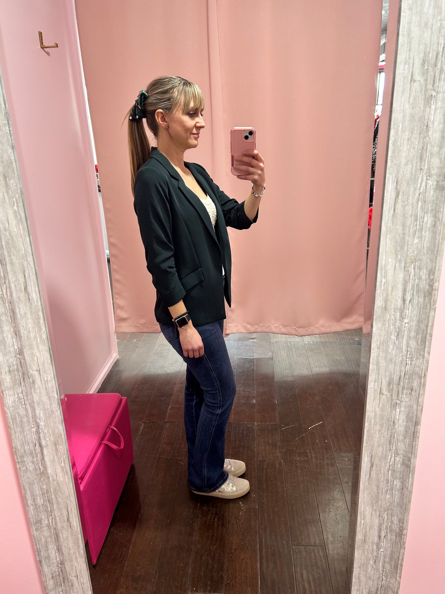 3/4 Sleeve Blazer Forest Green