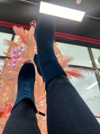 Velvet Bootie Blue