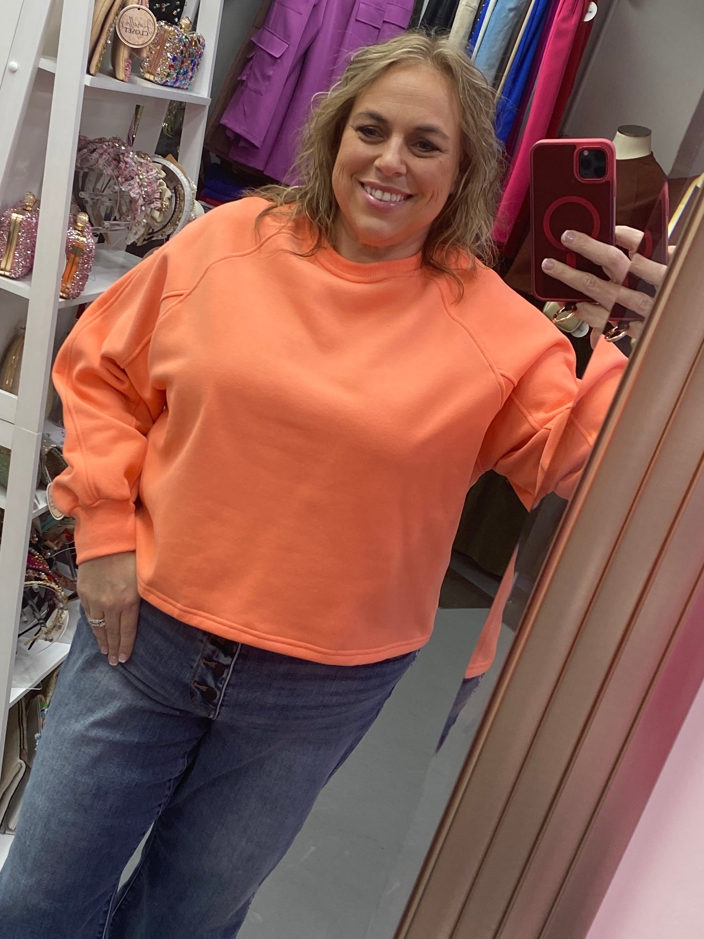 Balloon Sleeve Sweatshirt Cocoa
