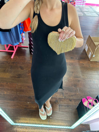 Dripping Sparkle Clutch Gold