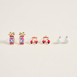 Golf Ball Cart Bag Earring Set