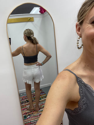Lace Trim Cami Grey