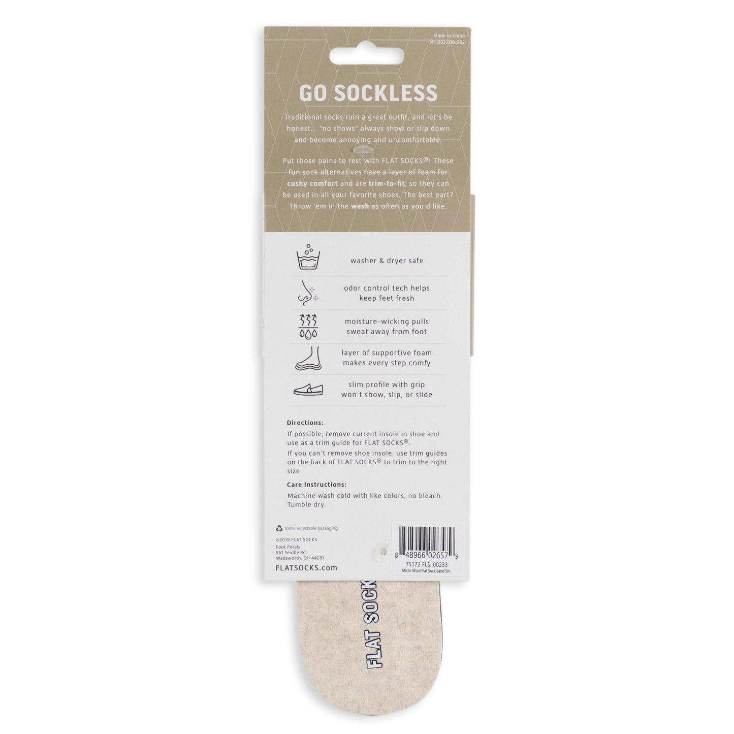 Flat Socks Sand