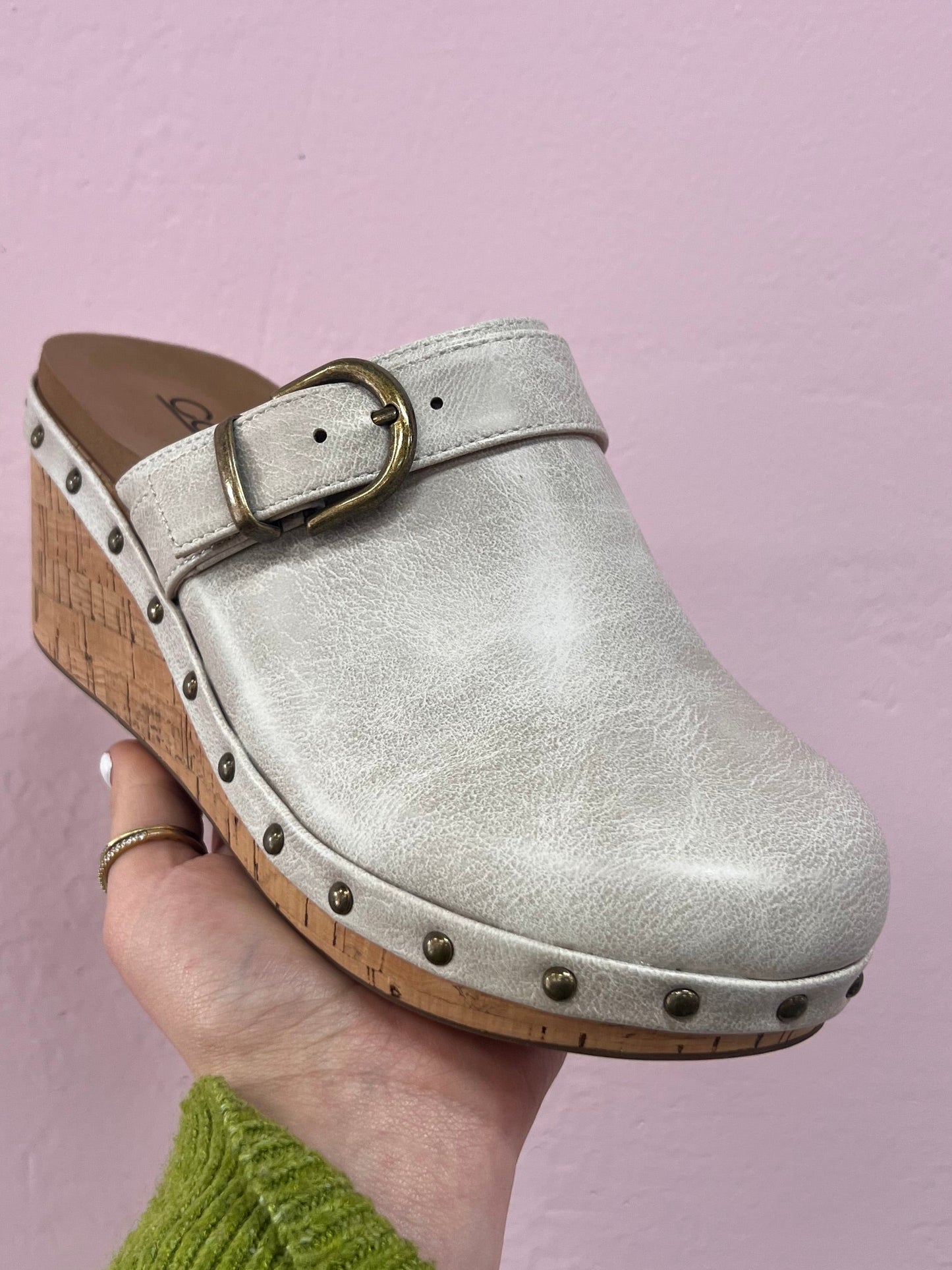 Ivory Closed Toe Wedges