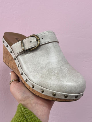 Ivory Closed Toe Wedges