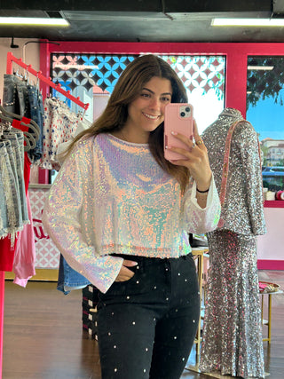 Sequins Long Sleeve Top