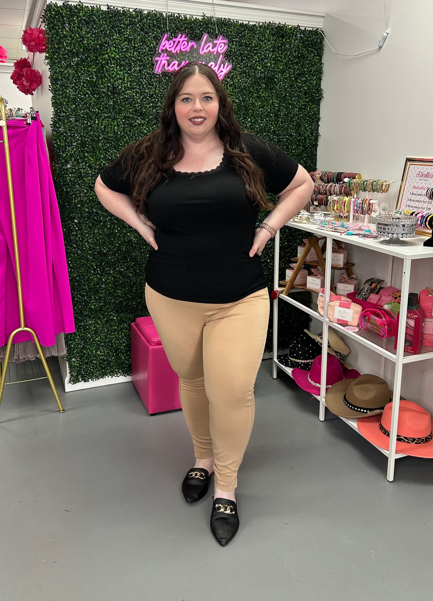 Skinny Ponte Pants 26" Tan