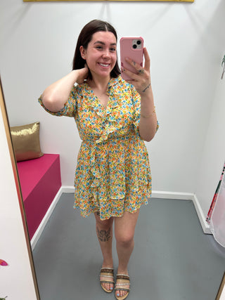 Chiffon Ruffle Floral Dress