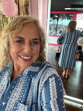 Curvy Embroidered Shirt Dress