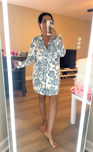 SPECIAL ORDER - Sleep Shirt Garden Toile