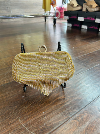 Dripping Sparkle Clutch Gold