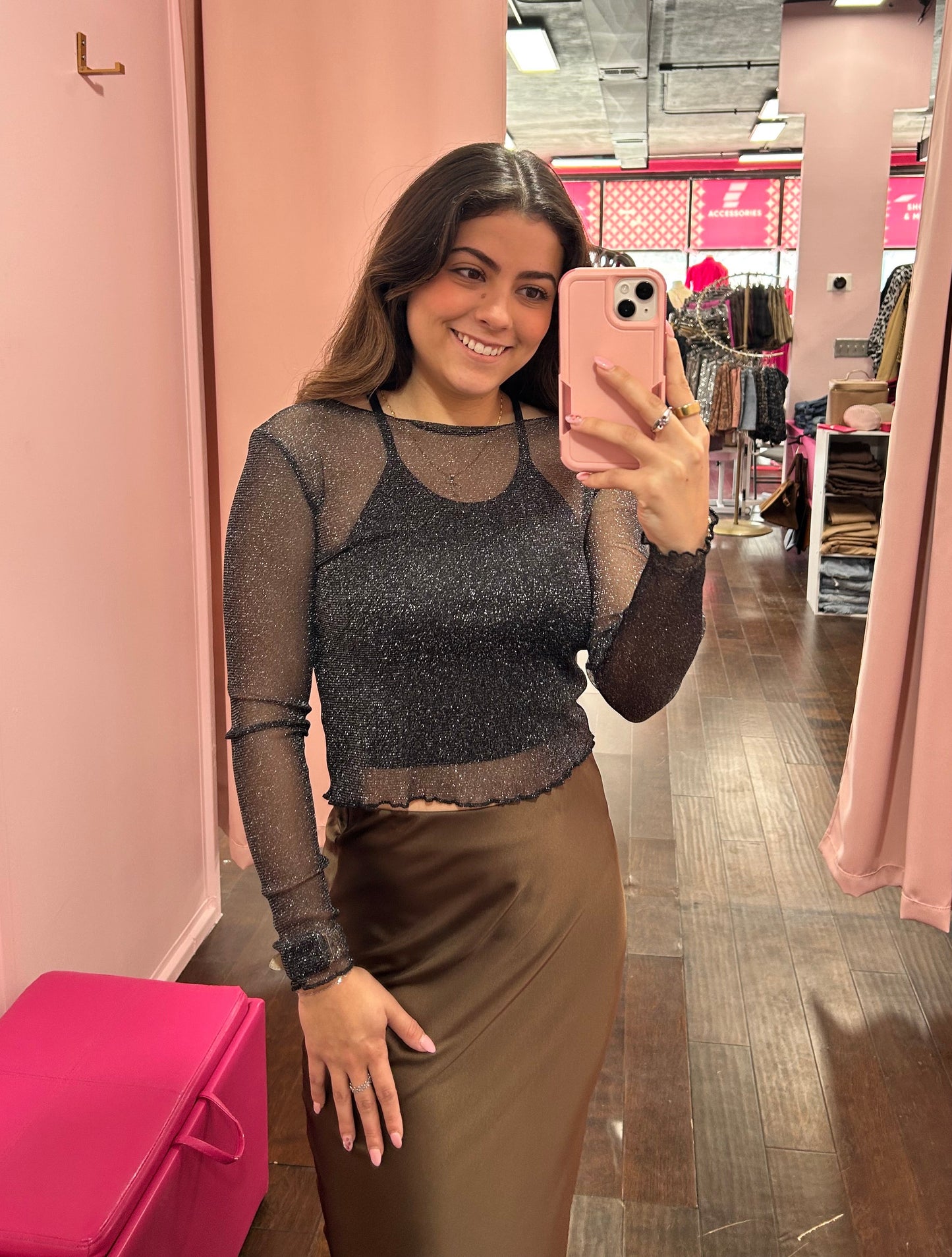 LS Mesh Top Black Sparkle