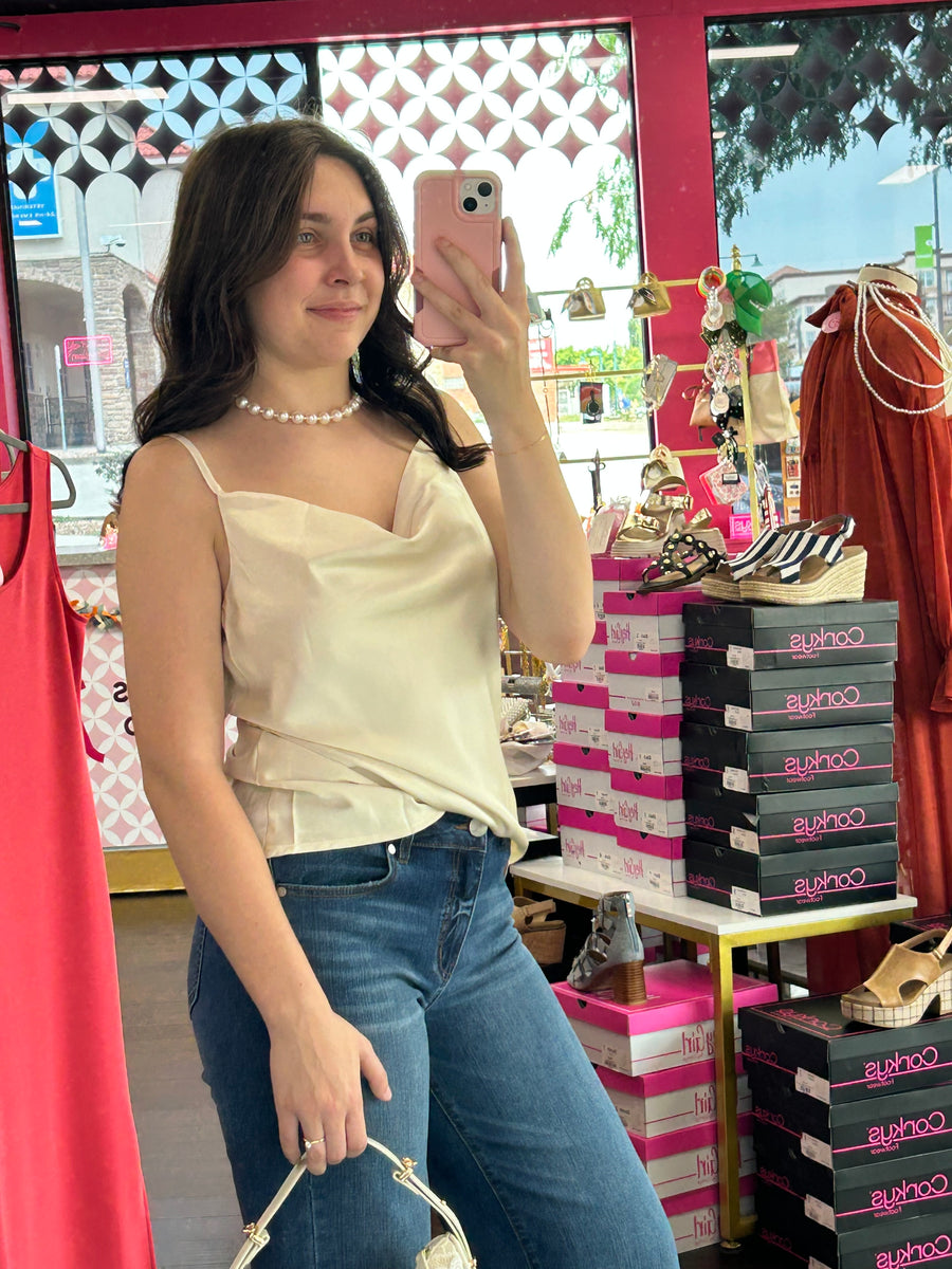 Essential Satin Cowl Cami Cream