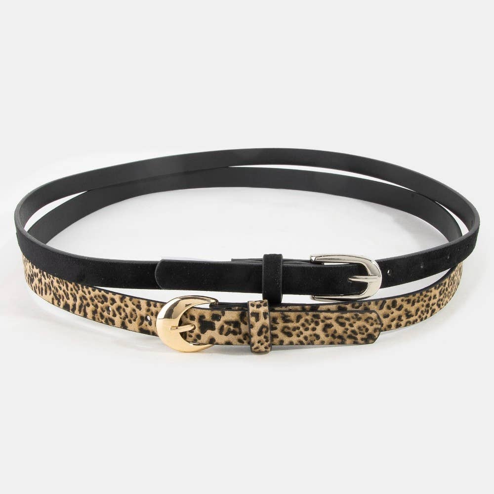 Black Leopard Belt Set