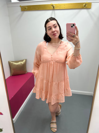 Babydoll Mini Dress Peach