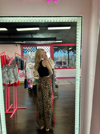Leopard Print Red Pants