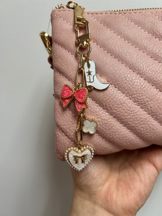 Bag Charms Pink Bow Boots