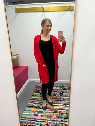 Red Bouncy Cardigan