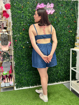 Denim Cut Out Romper