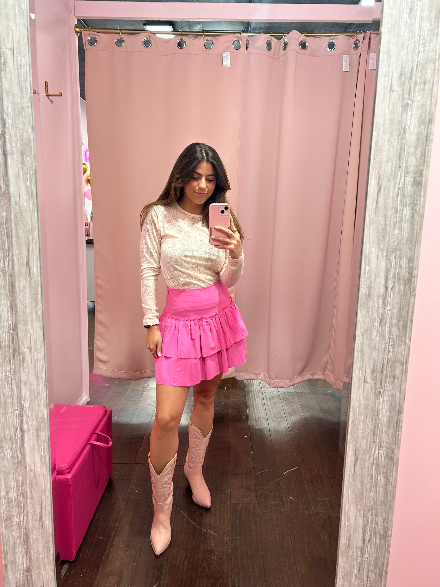 Sweet Ruffle Mini Skirt Bubblegum