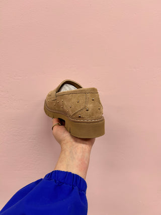 Tan Studded Loafer