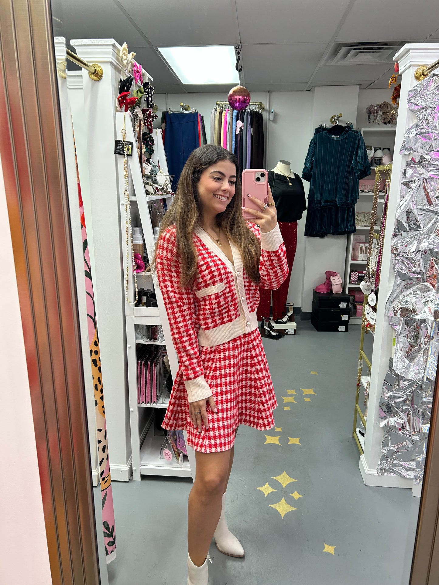 Peppermint Check Cardigan