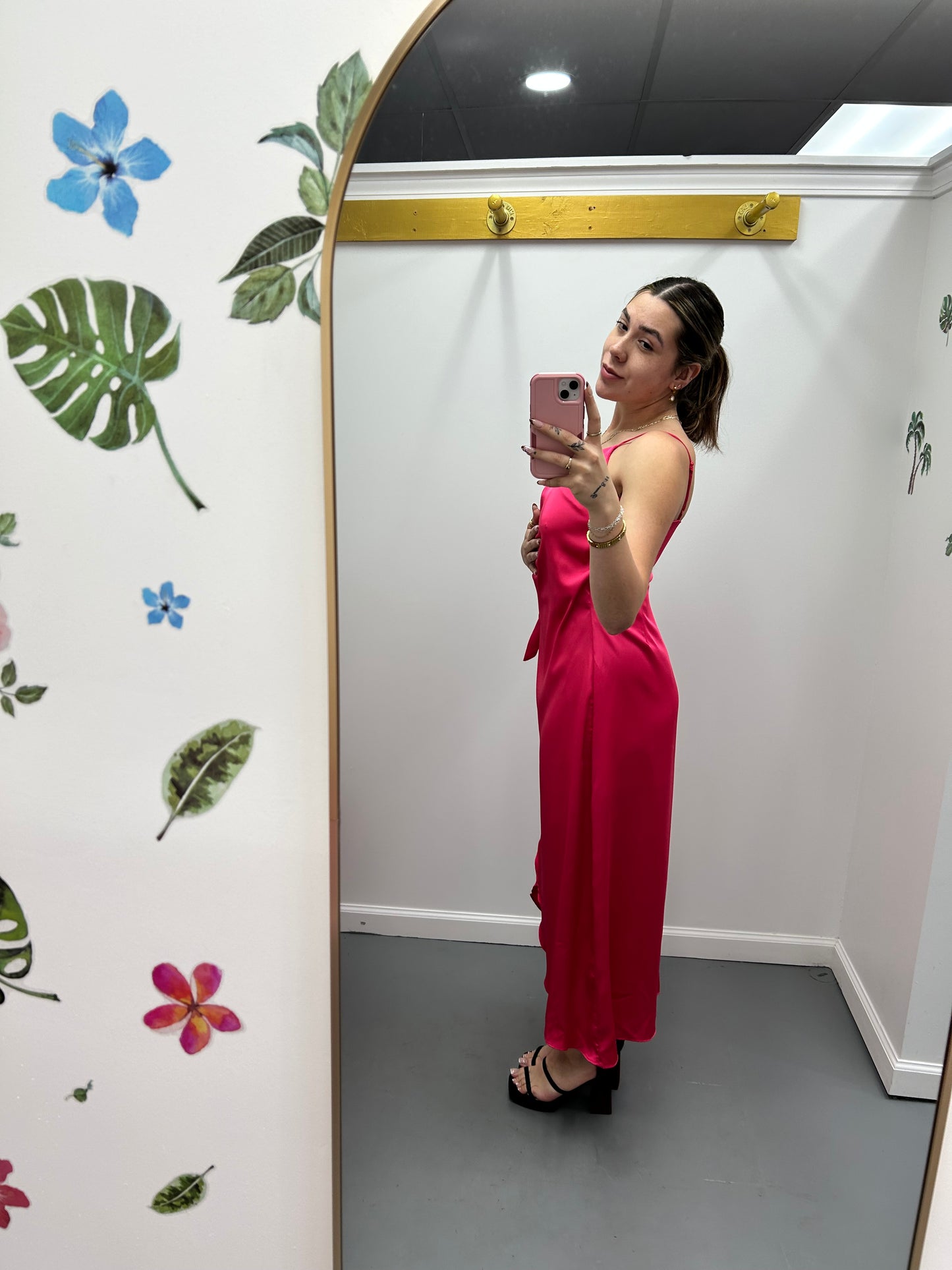 Wrap Midi Dress Pink