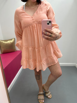 Babydoll Mini Dress Peach